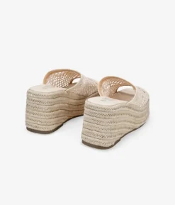 Best Bosanova Sandalias de esparto beige con rejilla y plataforma