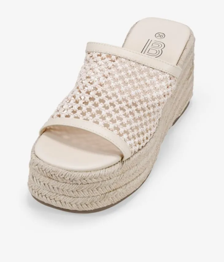 Best Bosanova Sandalias de esparto beige con rejilla y plataforma