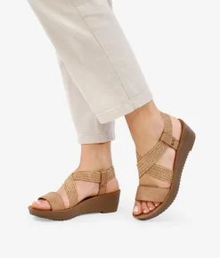 Discount Bosanova Sandalias de esparto marrones con cuña