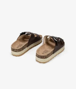 Best Bosanova Sandalias de esparto marrones con doble hebilla