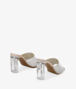 Best Bosanova Sandalias de fiesta destalonadas brillantes con tacón transparente