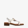 Online Bosanova Sandalias de piel beige con tacón bajo