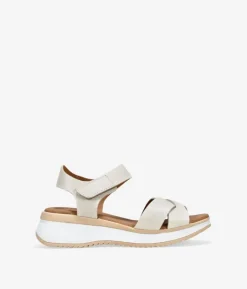 Online Bosanova Sandalias de piel blancas con cuña y plataforma