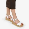 Best Bosanova Sandalias de piel blancas con cuña y plataforma de esparto