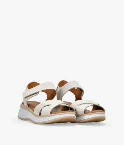 Online Bosanova Sandalias de piel blancas con cuña y plataforma