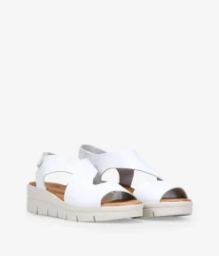 Clearance Bosanova Sandalias de piel blancas con cuña