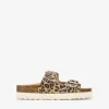 Clearance Bosanova Sandalias de piel leopardo con hebillas