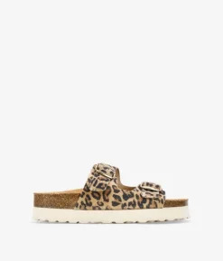 Clearance Bosanova Sandalias de piel leopardo con hebillas
