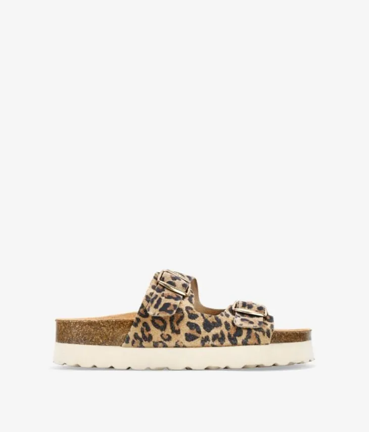 Clearance Bosanova Sandalias de piel leopardo con hebillas
