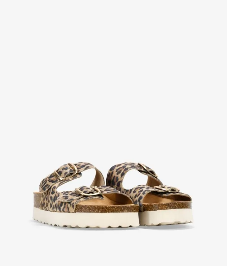 Clearance Bosanova Sandalias de piel leopardo con hebillas