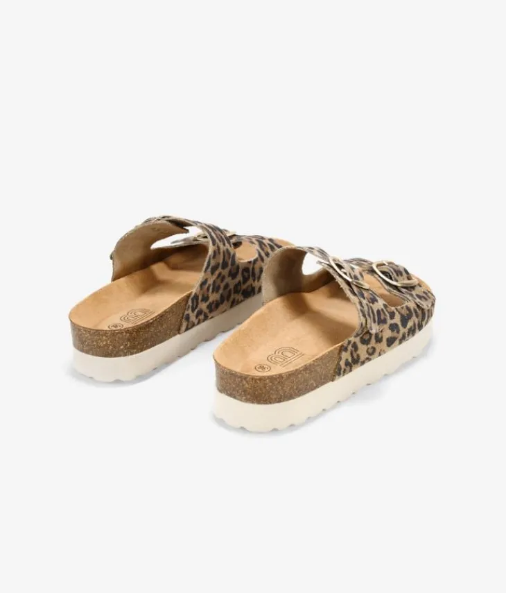 Clearance Bosanova Sandalias de piel leopardo con hebillas