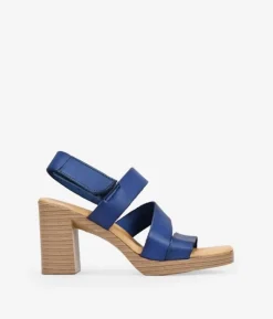 Best Bosanova Sandalias de piel marino con tacón efecto madera