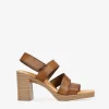 Best Bosanova Sandalias de piel marrones con tacón efecto madera