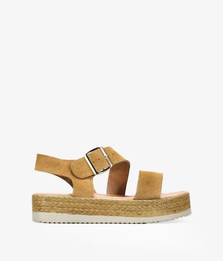 Best Bosanova Sandalias de piel marrones con hebilla y plataforma
