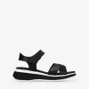Clearance Bosanova Sandalias de piel negras con cuña y plataforma