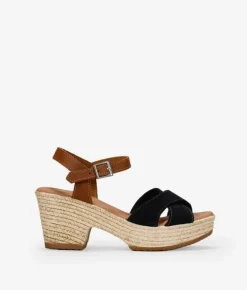 Discount Bosanova Sandalias de piel negras con tacón