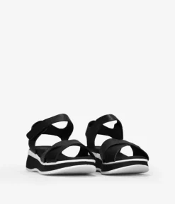 Clearance Bosanova Sandalias de piel negras con cuña y plataforma