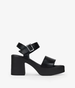 Best Bosanova Sandalias de piel negras con tacón