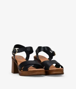 Clearance Bosanova Sandalias de piel negras con tacón