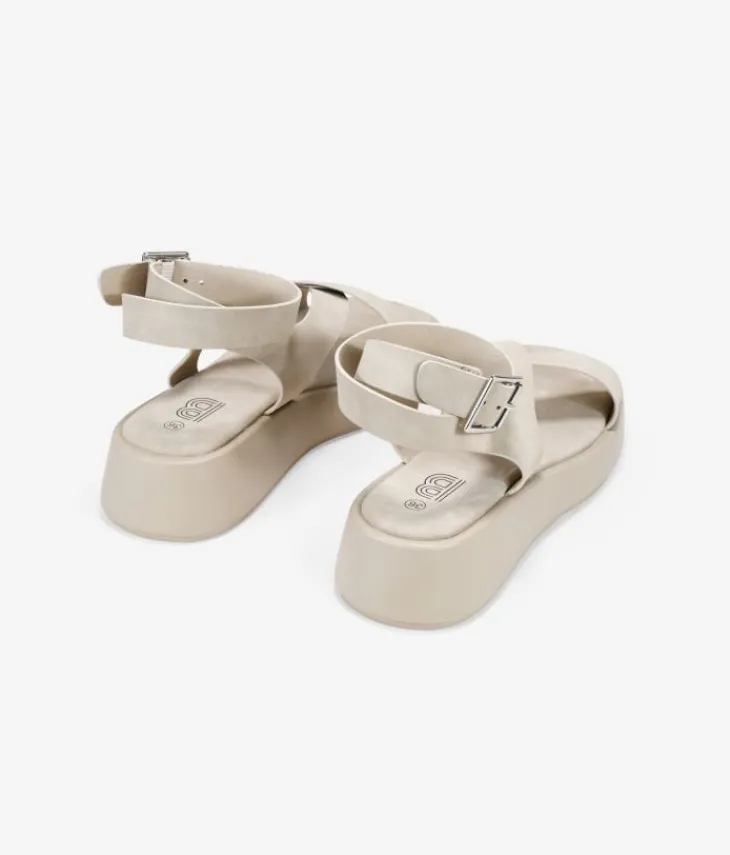Clearance Bosanova Sandalias de plataforma arena con hebilla