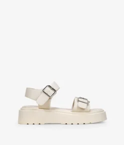 Discount Bosanova Sandalias de plataforma beige con dos hebillas