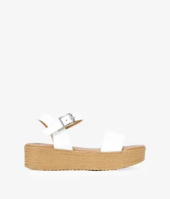 Outlet Bosanova Sandalias de plataforma blancas con hebilla