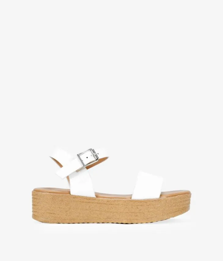 Outlet Bosanova Sandalias de plataforma blancas con hebilla