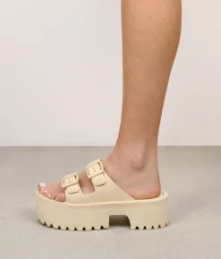 Sale Bosanova Sandalias de plataforma beige en goma