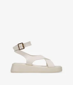 Clearance Bosanova Sandalias de plataforma beige con hebilla