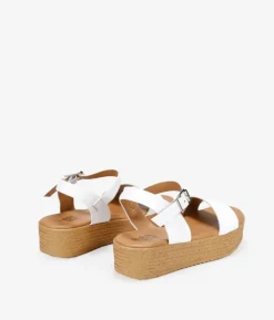 Outlet Bosanova Sandalias de plataforma blancas con hebilla