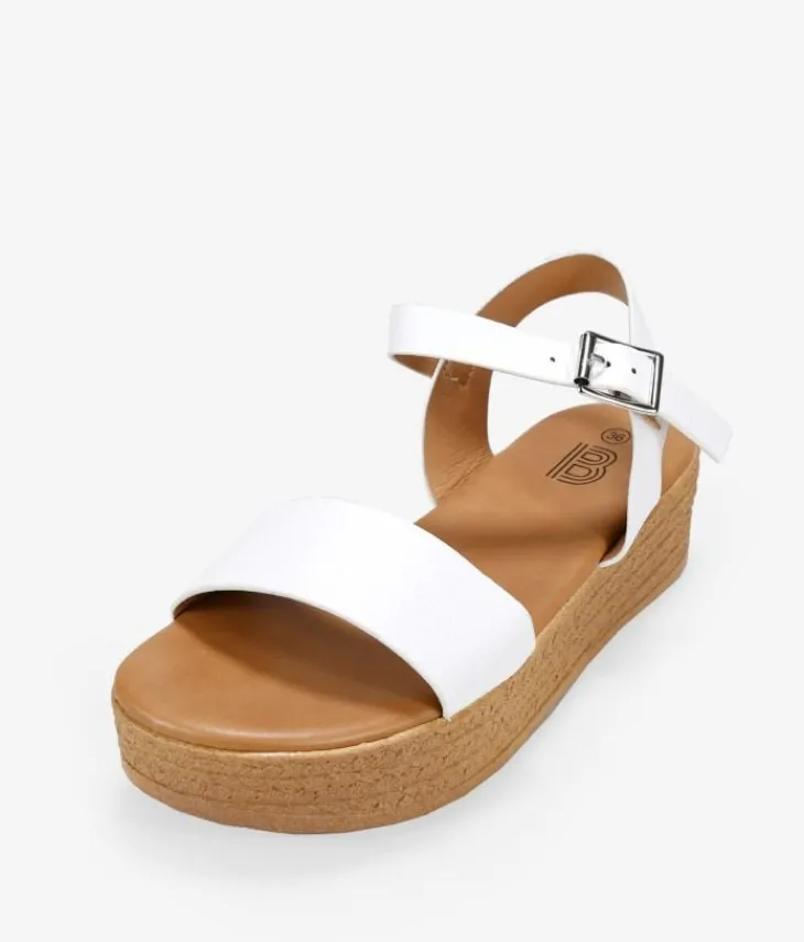 Outlet Bosanova Sandalias de plataforma blancas con hebilla