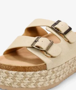 Clearance Bosanova Sandalias de plataforma beige con suela de esparto bicolor