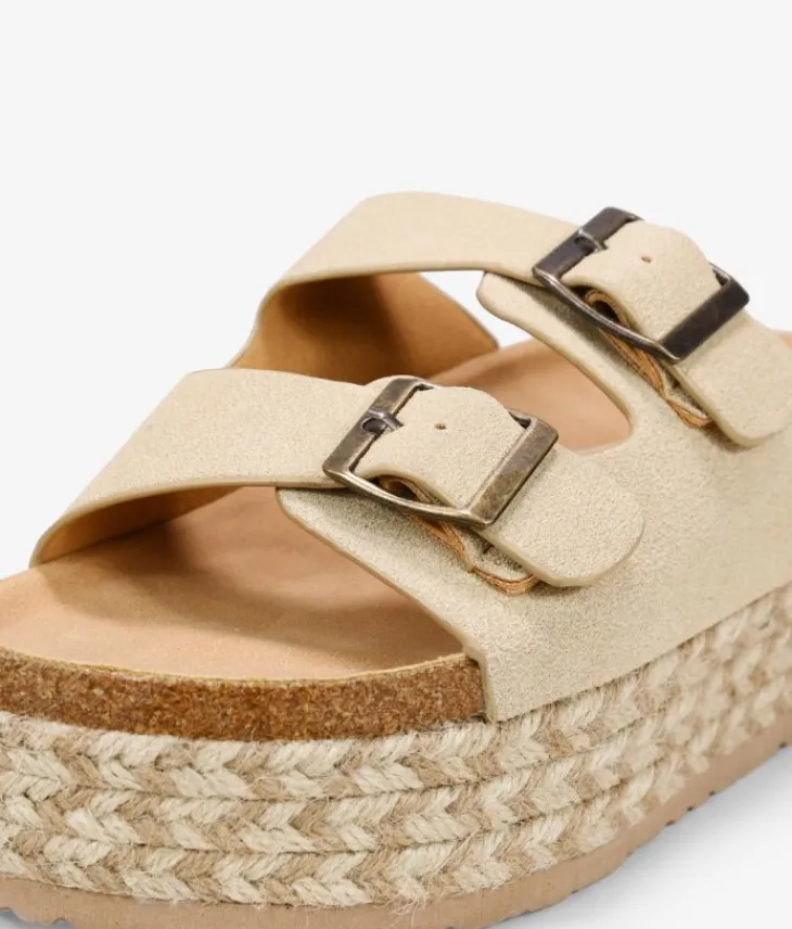Clearance Bosanova Sandalias de plataforma beige con suela de esparto bicolor