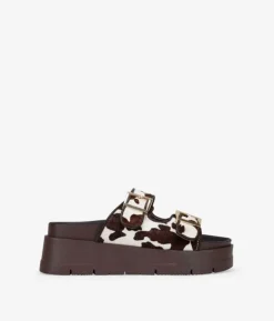 Discount Bosanova Sandalias de plataforma con pelo print vaca
