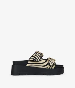 Sale Bosanova Sandalias de plataforma con pelo print cebra