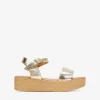 Outlet Bosanova Sandalias de plataforma doradas con hebilla