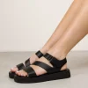 Outlet Bosanova Sandalias de plataforma negras con velcro
