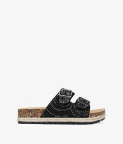 Best Bosanova Sandalias de plataforma negras con piedras y hebillas