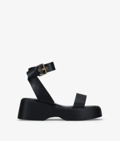 Clearance Bosanova Sandalias de plataforma negras con hebilla