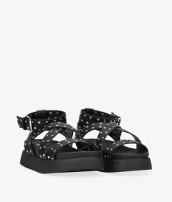 Outlet Bosanova Sandalias de plataforma negras con tachas metálicas