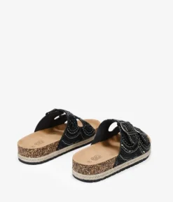 Best Bosanova Sandalias de plataforma negras con piedras y hebillas