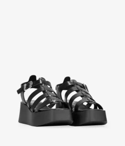 Outlet Bosanova Sandalias de plataforma negras con hebilla