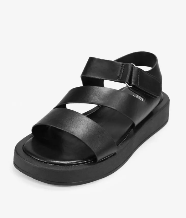Outlet Bosanova Sandalias de plataforma negras con velcro