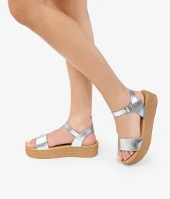 Discount Bosanova Sandalias de plataforma plateadas con hebilla