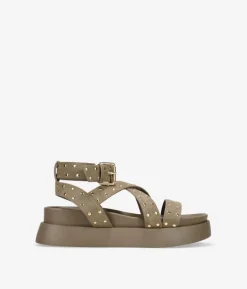 Best Bosanova Sandalias de plataforma taupe con tachas metálicas