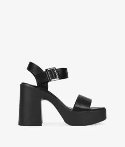 Clearance Bosanova Sandalias de tacón ancho negras con hebilla