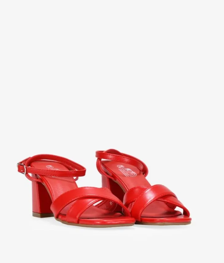 Best Bosanova Sandalias de tacón ancho rojas mate