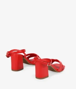 Best Bosanova Sandalias de tacón ancho rojas mate