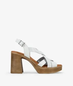 Outlet Bosanova Sandalias de tacón blancas en piel