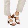 Outlet Bosanova Sandalias de tacón blancas con hebilla metálica